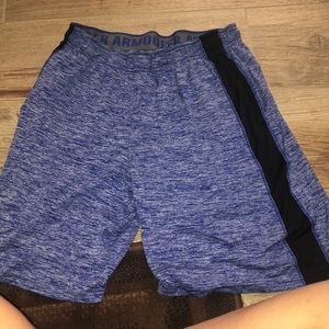 Basketball shorts, blue, white, & black
